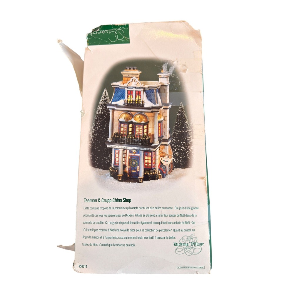 Department 56 Dickens Village Teaman & Crupp China Shop 58314 Lighted‎ Porcelain